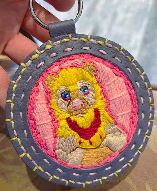 Example 2 of embroidered character badges- hand embroidered.